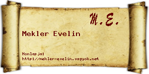 Mekler Evelin névjegykártya