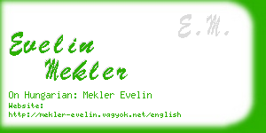 evelin mekler business card